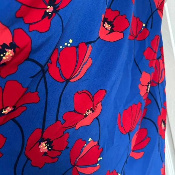 41 Hawthorn Red and Blue Cowl Neck Sundress - Picture 4 of 6